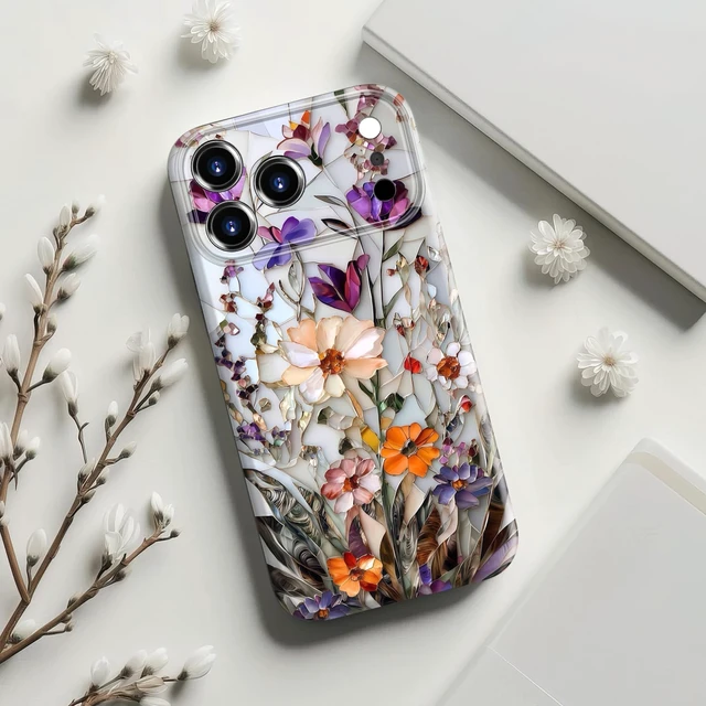 Alt view image 7 of 7 - for iPhone 18 Pro Case, Cute Floral Aesthetic Cover for Women | Wireless Charging Compatible, Dual-Layer Hard Shell + Silicone, Shockproof Protective Phone Case for Girls