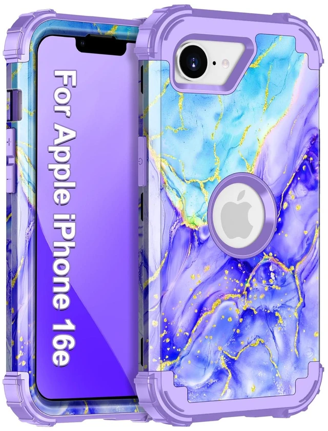 Main image of for iPhone 17e Case,iPhone 16e Case,Three Layer Heavy Duty Sturdy Shockproof Protection Full Rugged Hard PC+Soft TPU Bumper Protective Girls Case for iPhone 17e/16e 6.1 inch,Cobalt Violet