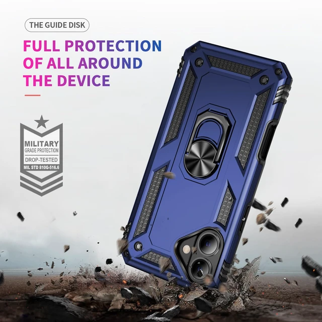 Alt view image 5 of 7 - for iPhone 17/18 Case with Screen Protector,Builtin Kickstand-Blue | Case for iPhone 17 iPhone 18 with Stand,HD Tempered Glass,Military-Grade Heavy Duty Protection,Shockproof,Anti-Fingerprint