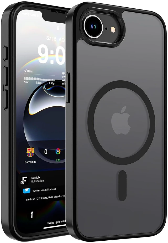 Main image of Magnetic Matte Case for iPhone 17e/iPhone 16e 6.1-Inch,Black | Compatible with Magsafe,Military Grade Drop Protection,Slim Translucent Anti-Fingerprints Shockproof Protective Phone Case