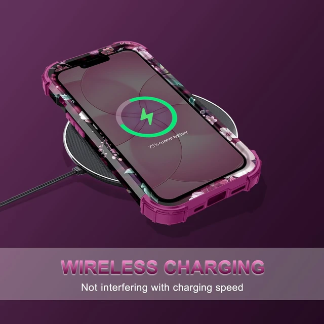 Alt view image 7 of 7 - for iPhone 17e Case Case,Three Layer Heavy Duty Shockproof Protection Hard Plastic Bumper +Soft Silicone Rubber Protective Case for Apple iPhone 17e,Glow in The Dark-Purple Red