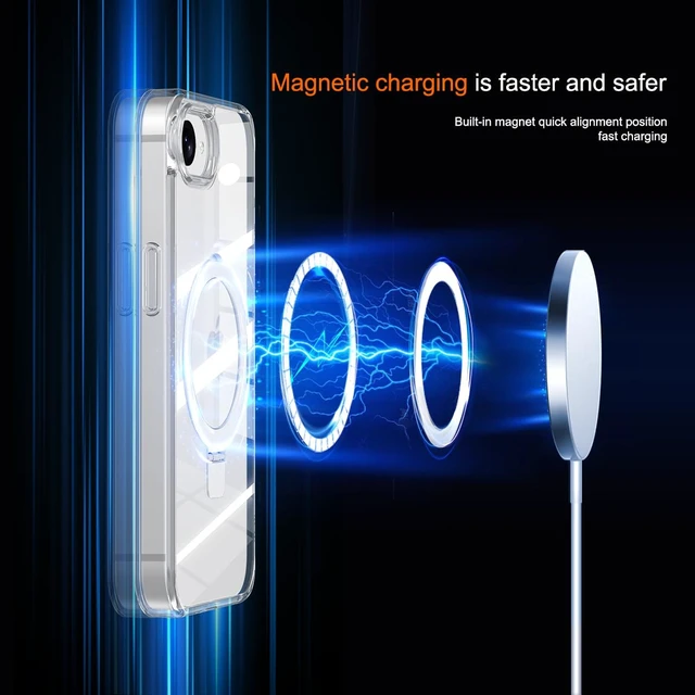 Alt view image 2 of 7 - Compatible with iPhone 17E & 16E Case with Stand, Clear | Military Grade Shockproof, Slim iPhone 17e & iPhone 16e Phone Cases with Magnetic Ring Kickstand, Compatible with MagSafe