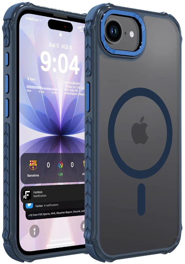 Main image of Strong Magnetic Case for iPhone 16E/iPhone 17E, Matte Blue | Compatible with Magsafe Military Grade Drop Protection Translucent Slim Fit Anti-slip Shockproof Protective Phone Cover