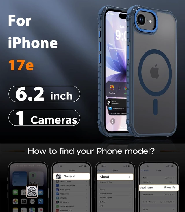 Alt view image 7 of 7 - Strong Magnetic Case for iPhone 16E/iPhone 17E, Matte Blue | Compatible with Magsafe Military Grade Drop Protection Translucent Slim Fit Anti-slip Shockproof Protective Phone Cover