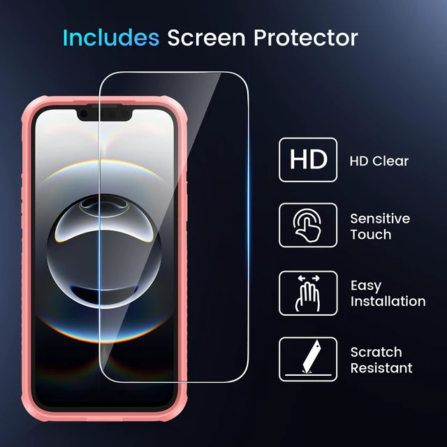 Alt view image 3 of 7 - for iPhone 16e & 17e Case with Stand and Screen Protector Pink | Compatible with MagSafe, Built-in Hidden Kickstand, Solid Protective Dual-layer TPU+PC Shockproof Magnetic Phone Cover