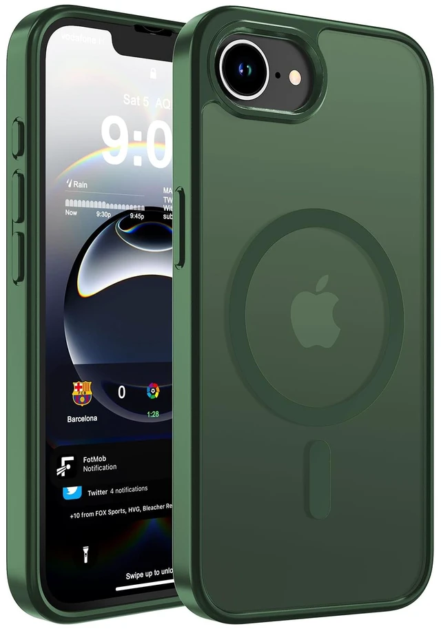 Main image of Magnetic Matte Case for iPhone 17e/iPhone 16e 6.1-Inch,Green | Compatible with Magsafe,Military Grade Drop Protection,Slim Translucent Anti-Fingerprints Shockproof Protective Phone Case