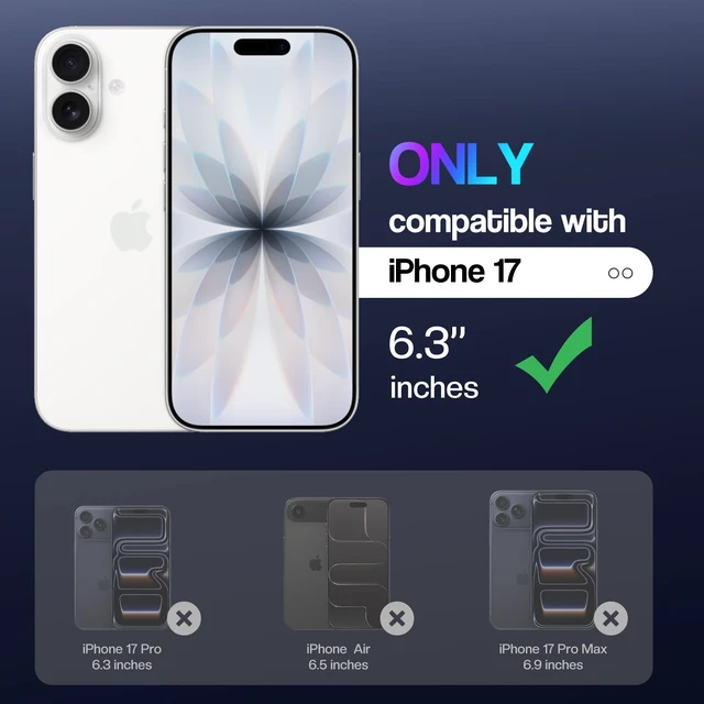 Alt view image 2 of 7 - for iPhone 17 Case Clear | 3 in 1, with Front Tempered Glass Screen Protector & Camera Lens Protector, Anti-Yellowing Cover for iPhone 17 6.3 Inch