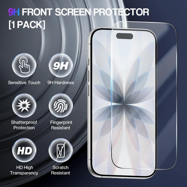 Alt view image 5 of 7 - for iPhone 17 Case Clear | 3 in 1, with Front Tempered Glass Screen Protector & Camera Lens Protector, Anti-Yellowing Cover for iPhone 17 6.3 Inch