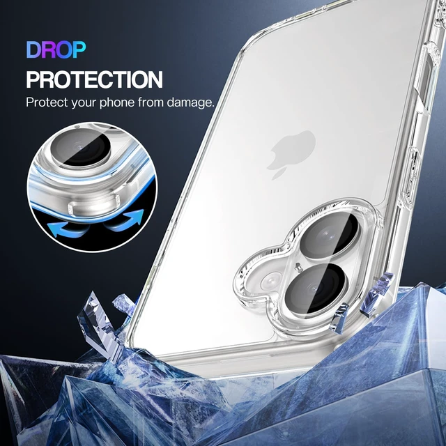 Alt view image 7 of 7 - for iPhone 17 Case Clear | 3 in 1, with Front Tempered Glass Screen Protector & Camera Lens Protector, Anti-Yellowing Cover for iPhone 17 6.3 Inch
