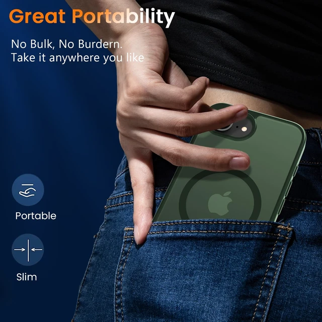 Alt view image 7 of 7 - Magnetic Matte Case for iPhone 17e/iPhone 16e 6.1-Inch,Green | Compatible with Magsafe,Military Grade Drop Protection,Slim Translucent Anti-Fingerprints Shockproof Protective Phone Case