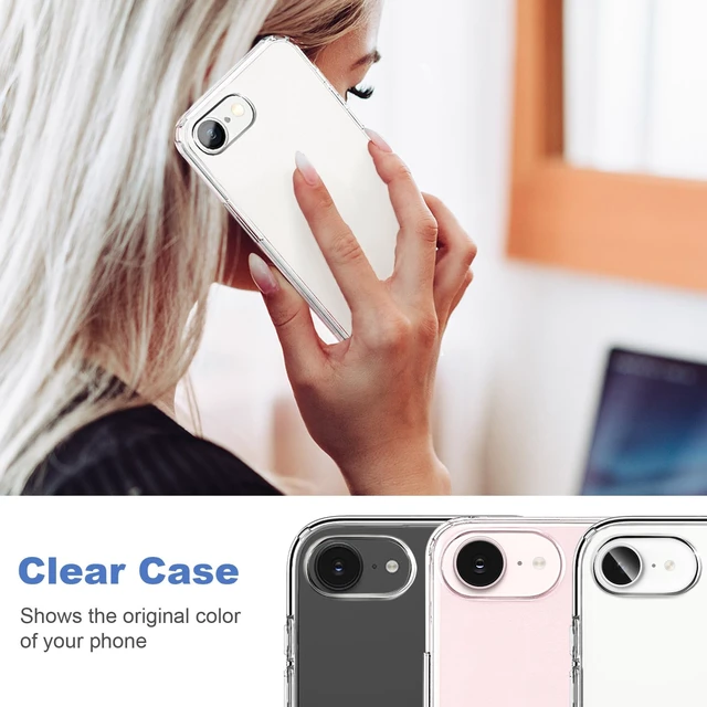 Alt view image 6 of 7 - Compatible with iPhone 17e / 16e Case Clear, Soft Transparent Shockproof Protective Slim Thin Phone Case Cover for 16e / 17e