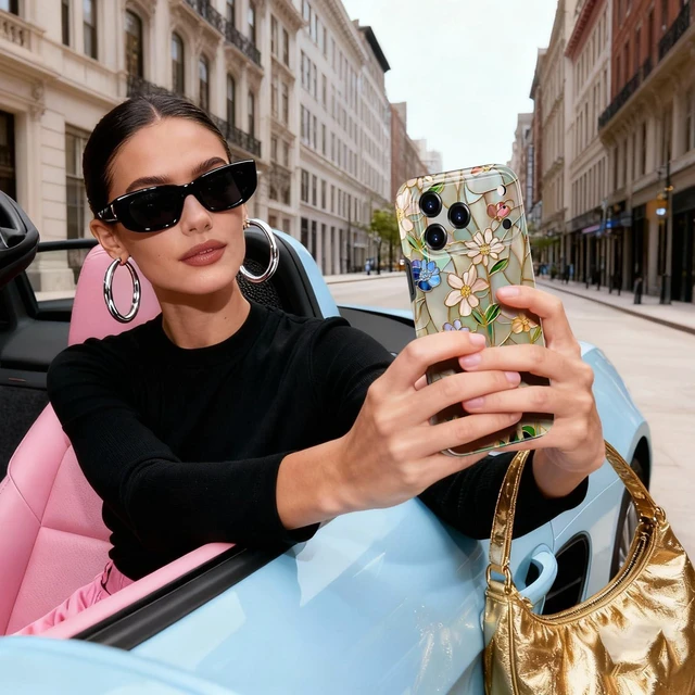 Alt view image 4 of 7 - for iPhone 18 Pro Case, Cute Trendy Floral, Wireless Charging | Dual-Layer Hard Shell + Silicone, Slim Fit Protective Phone Cover with Wildflower Designs for Women Girls