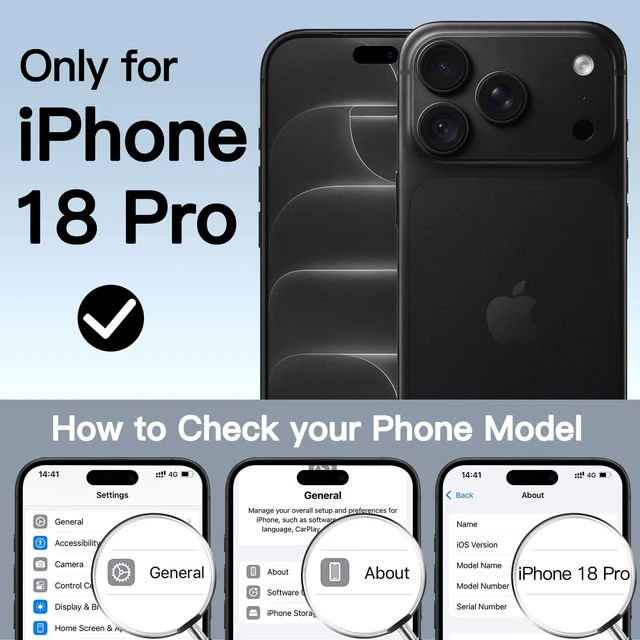Alt view image 2 of 7 - 360° Full Body Magnetic Case for iPhone 18 Pro, Black | Compatible with MagSafe, Shockproof, Built-in Tempered Glass Screen Protector and Camera Control Button, Anti-Slip Grip
