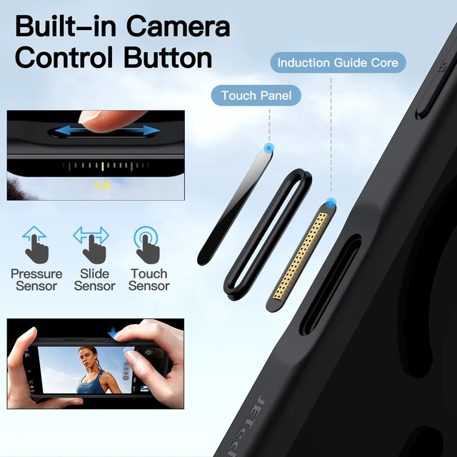 Alt view image 4 of 7 - 360° Full Body Magnetic Case for iPhone 18 Pro, Black | Compatible with MagSafe, Shockproof, Built-in Tempered Glass Screen Protector and Camera Control Button, Anti-Slip Grip