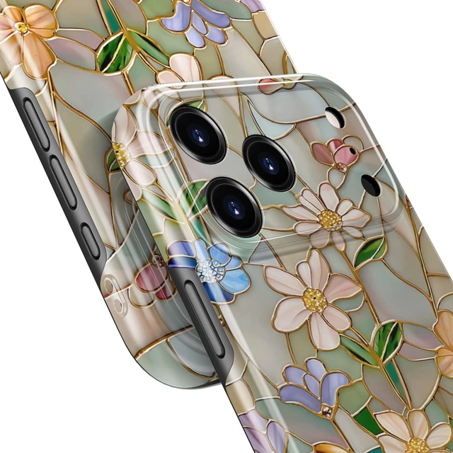 Alt view image 7 of 7 - for iPhone 18 Pro Case, Cute Trendy Floral, Wireless Charging | Dual-Layer Hard Shell + Silicone, Slim Fit Protective Phone Cover with Wildflower Designs for Women Girls