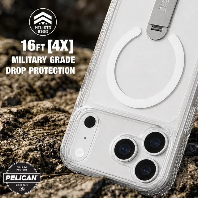 Alt view image 4 of 7 - Protector iPhone 18 Pro Case with Kickstand - Clear | Rugged MagSafe Phone Case with 16ft Military-Grade Drop Protection - Heavy Duty Magnetic Phone Cover for iPhone 18 Pro