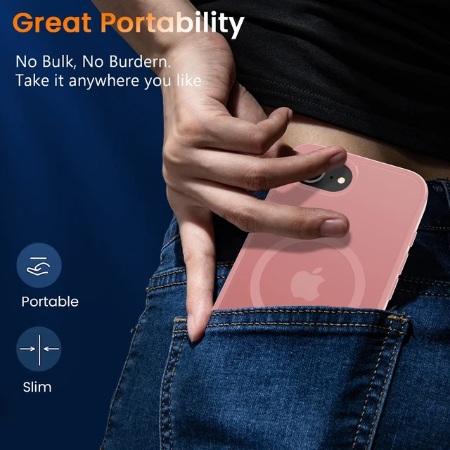 Alt view image 7 of 7 - Magnetic Matte Case for iPhone 17e/iPhone 16e 6.1-Inch,Pink | Compatible with Magsafe,Military Grade Drop Protection,Slim Translucent Anti-Fingerprints Shockproof Protective Phone Case