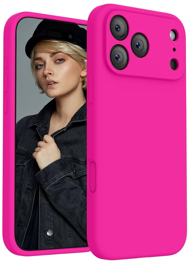 Main image of Magnetic for iPhone 18 Pro Case, 6.3", Hot Pink | Compatible with MagSafe, Integrated Silicone Camera Control Button, Camera Protection, Anti-Scratch Soft Microfiber Lining