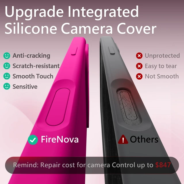Alt view image 2 of 7 - Magnetic for iPhone 18 Pro Case, 6.3", Hot Pink | Compatible with MagSafe, Integrated Silicone Camera Control Button, Camera Protection, Anti-Scratch Soft Microfiber Lining