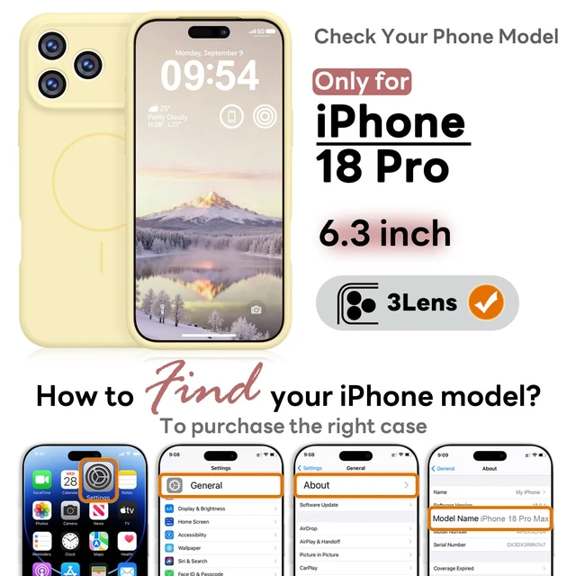 Alt view image 2 of 7 - Magnetic for iPhone 18 Pro Case 6.3" Silicone, Creamy Yellow | Compatible with Magsafe, Full Camera Protection, Soft Microfiber Lining, Shockproof Protective Case for iPhone 18 Pro