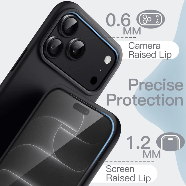 Alt view image 5 of 7 - Silicone Case for iPhone 18 Pro, Silky Soft Touch, Black | Shockproof Protection, Scratch Resistant, Microfiber Lining, Supports Wireless Charging