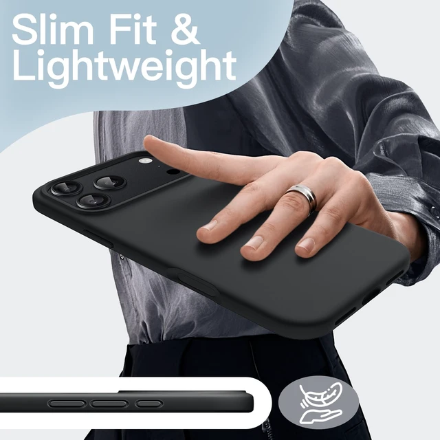 Alt view image 7 of 7 - Silicone Case for iPhone 18 Pro, Silky Soft Touch, Black | Shockproof Protection, Scratch Resistant, Microfiber Lining, Supports Wireless Charging