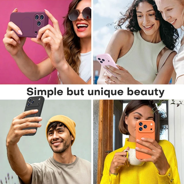 Alt view image 7 of 7 - Magnetic for iPhone 18 Pro Case Silicone, Chalk Pink | Compatible with Magsafe, Camera Protection, Soft Microfiber Lining, Slim Shockproof Protective Case for iPhone 18 Pro