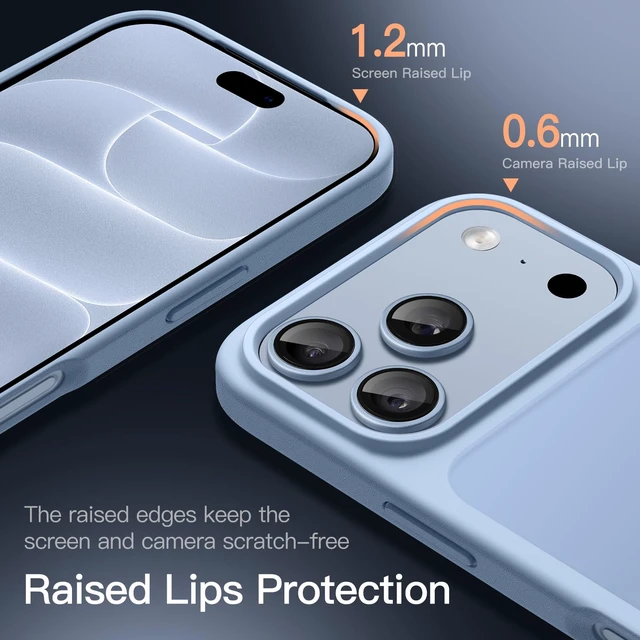 Alt view image 5 of 7 - Matte Case for iPhone 18 Pro, Glacier | Frosted Translucent Back, Military Grade Drop Protection, Anti-Fingerprint, Anti-Slip Grip