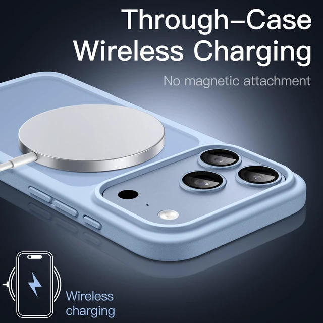 Alt view image 6 of 7 - Matte Case for iPhone 18 Pro, Glacier | Frosted Translucent Back, Military Grade Drop Protection, Anti-Fingerprint, Anti-Slip Grip