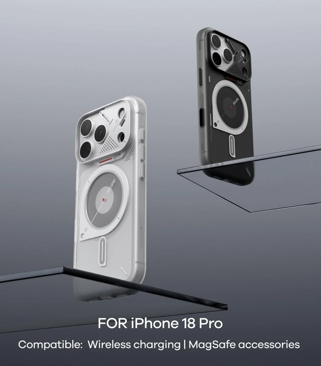 Alt view image 2 of 7 - A18 Frosted for iPhone 18 Pro Case | Transparent Gray | MagSafe-Compatible | Signature CoolHyper Tech | Aluminum Camera Guard | Full-Cover | Glow-in-the-Dark | IML Process