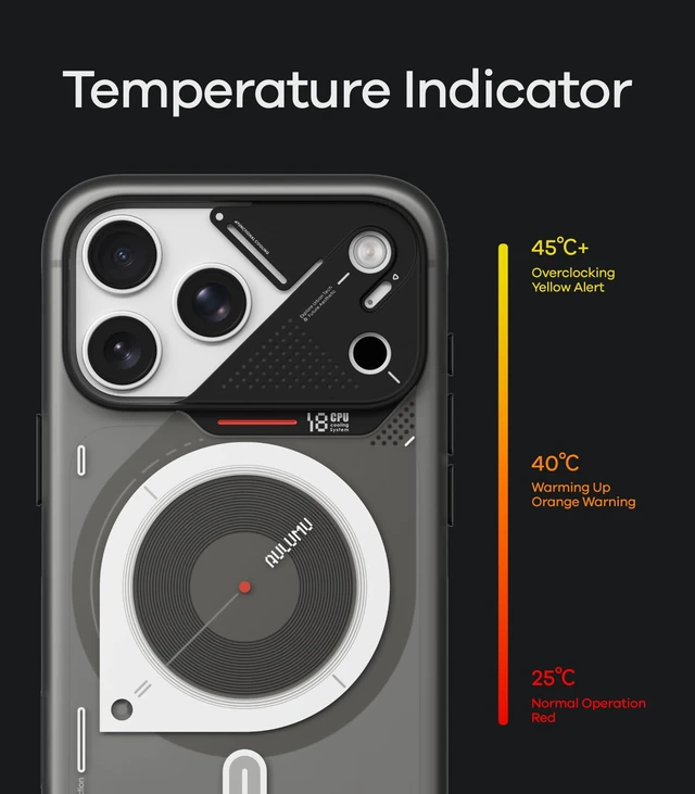 Alt view image 6 of 7 - A18 Frosted for iPhone 18 Pro Case | Transparent Gray | MagSafe-Compatible | Signature CoolHyper Tech | Aluminum Camera Guard | Full-Cover | Glow-in-the-Dark | IML Process
