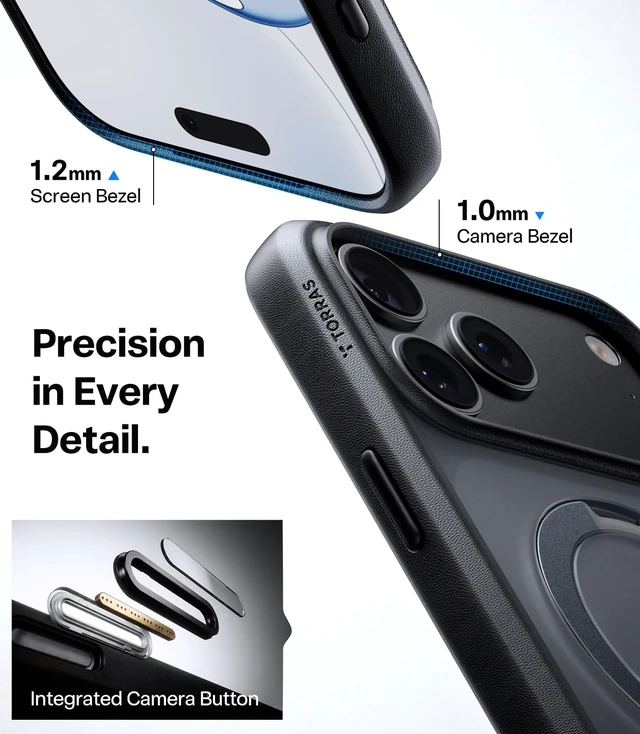 Alt view image 7 of 7 - Q3 Spin for iPhone 18 Pro Case with 360 Magnetic Stand, Black | Compatible with MagSafe, Flush-Fit 360 Ring Stand, Military Grade Protection, Slim Shockproof, Translucent PC Back