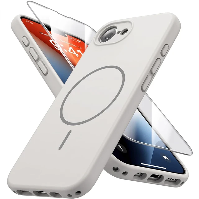 Main image of for iPhone 17e Case with Screen Protector, Magnetic, Antique White | Compatible with MagSafe, Military-Grade Shockproof Protection, Anti-Slip, Solid Bumper Matte Back Cover for iPhone 17 e
