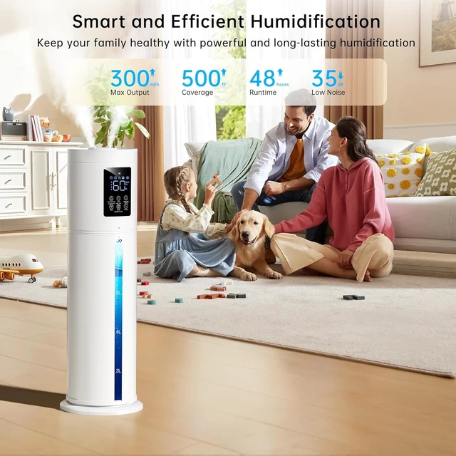 Alt view image 2 of 7 - 2.1Gal/8L Smart Humidifier Large Room, Top Fill Humidifiers for Bedroom with Diffuser, 7 Color Lights,16H Timer, Auto Mode, APP Remote Control, 4 Levels Cool Mist Air Humidifier for Plants Home