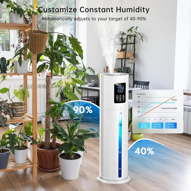Alt view image 7 of 7 - 2.1Gal/8L Smart Humidifier Large Room, Top Fill Humidifiers for Bedroom with Diffuser, 7 Color Lights,16H Timer, Auto Mode, APP Remote Control, 4 Levels Cool Mist Air Humidifier for Plants Home