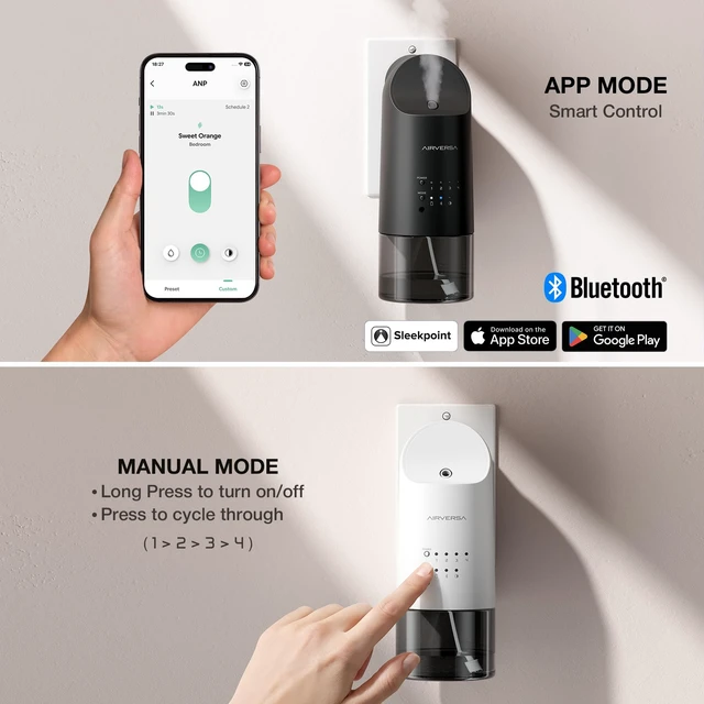 Alt view image 3 of 6 - ANP Smart Plug in Wall Waterless Essential Oil Diffuser, White | Up to 800 sq ft, App Control, Cold Air, 160mL, AC 100-240V 0.3A , Smart Scent Air Machine, for Home & Commercial Spaces