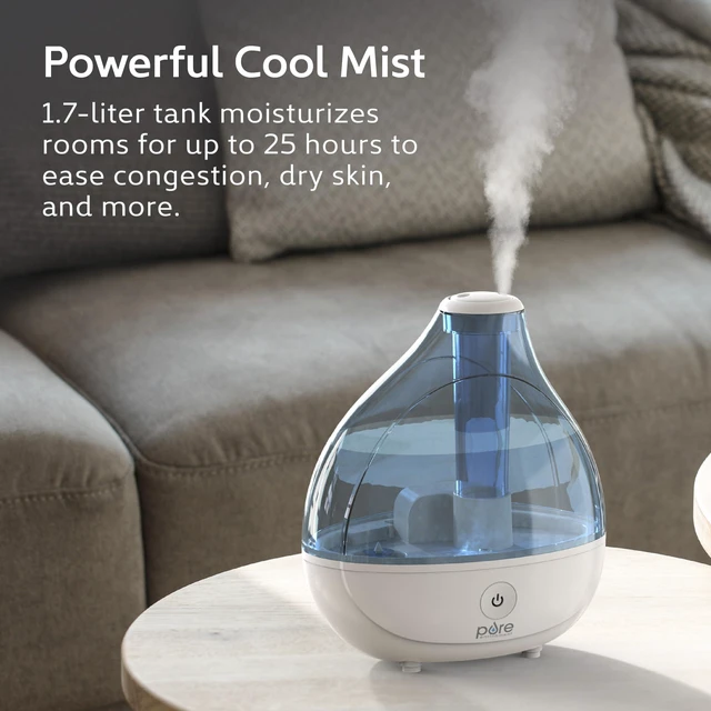 Alt view image 2 of 7 - MistAire Ultrasonic Cool Mist Humidifier | Front-Load Quiet Air Humidifier for Rooms up to 250 sq. ft., Lasts Up To 25 Hours for Bedroom, Nursery, Office, & More