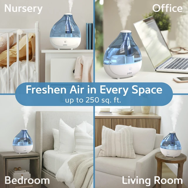 Alt view image 4 of 7 - MistAire Ultrasonic Cool Mist Humidifier | Front-Load Quiet Air Humidifier for Rooms up to 250 sq. ft., Lasts Up To 25 Hours for Bedroom, Nursery, Office, & More