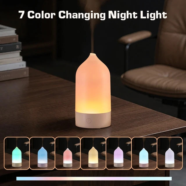 Alt view image 5 of 7 - 120ml 3-in-1 Essential Oil Diffuser, Ultrasonic Cool Mist | 7-Color Changing Night Light, Auto Shut-Off, Quiet Use For Home, Office & Yoga