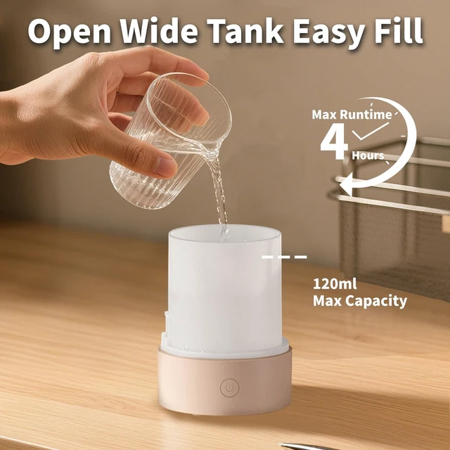Alt view image 3 of 7 - 120ml 3-in-1 Essential Oil Diffuser, Ultrasonic Cool Mist | 7-Color Changing Night Light, Auto Shut-Off, Quiet Use For Home, Office & Yoga