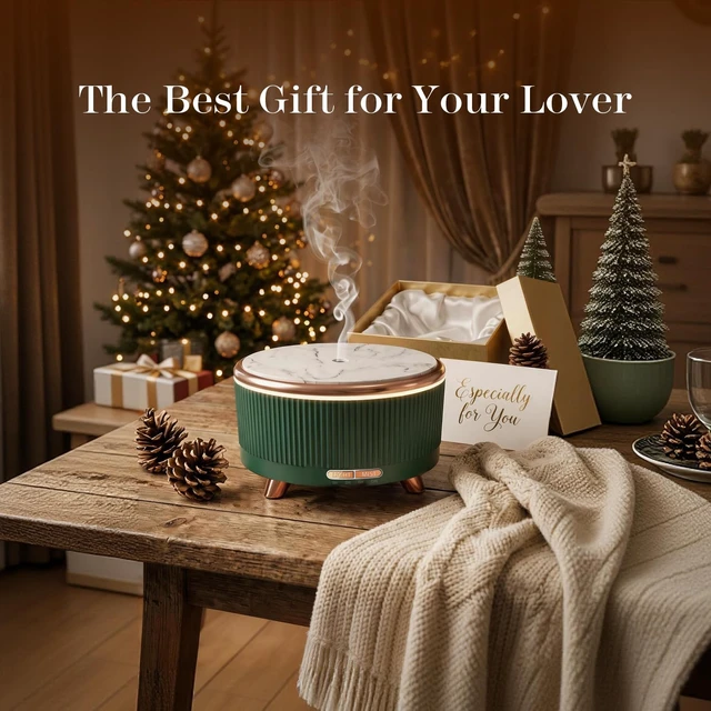 Alt view image 3 of 7 - 500ml Essential Oil Diffuser, Ultrasonic Aromatherapy Humidifier | with Remote Control, 7-Color LED Light, Timer & Auto Shut-Off, Cool Mist Diffuser for Home, Bedroom, Office (Blue Green)