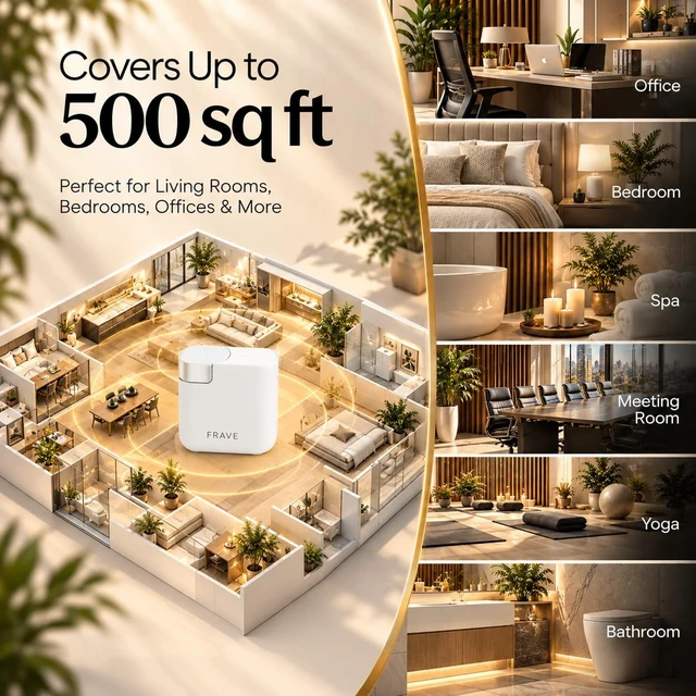 Alt view image 4 of 7 - Air Lux Diffuser, Plug-in Waterless Diffuser for Essential Oil, Smart Bluetooth App Control, Covers Up to 500 sqft 60ml Capacity, Home Office Hotel Scent Diffuser, Cold Air Technology, White