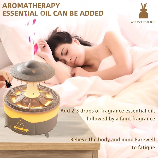 Alt view image 2 of 6 - Raindrop Humidifier for Bedroom Large Room -Air Humidifiers and Aromatherapy Diffuser,Ultrasonic humidifier,Quiet humidifier with Ambient Light & 4 Timer,Waterless Auto Off