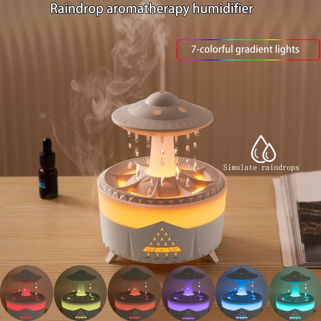 Alt view image 4 of 6 - Raindrop Humidifier for Bedroom Large Room -Air Humidifiers and Aromatherapy Diffuser,Ultrasonic humidifier,Quiet humidifier with Ambient Light & 4 Timer,Waterless Auto Off