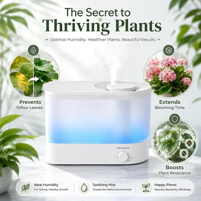 Alt view image 6 of 7 - SK7620-6L Ultrasonic Air Humidifier 6L Top Fill Quiet | SMART AUTO-OFF: Automatically stops misting and displays a red light when the water level is low.