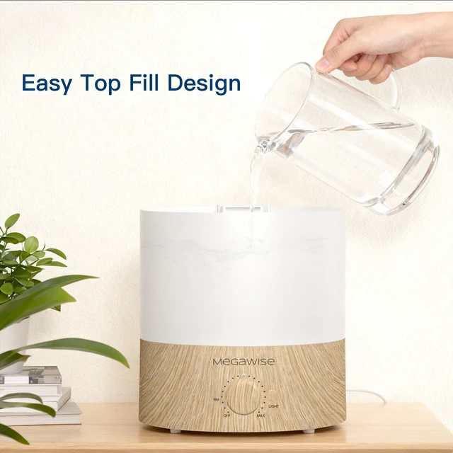 Alt view image 4 of 6 - 1.5L Ultrasonic Cool Mist Humidifier for Bedroom, 7-Color Light | Whisper-quiet use, adjustable mist output, top-fill tank, auto shut-off, compact design for nursery, office or bedside use