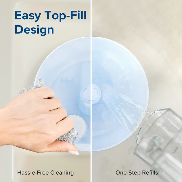 Alt view image 5 of 7 - Humidifiers for Bedroom, 3L Cool Mist Top Fill for Large Room, Blue | Essential Oil Diffuser for Baby Nursery and Plants, 360° Nozzle, Quiet Rapid Ultrasonic Humidification for Home, 25H lasting