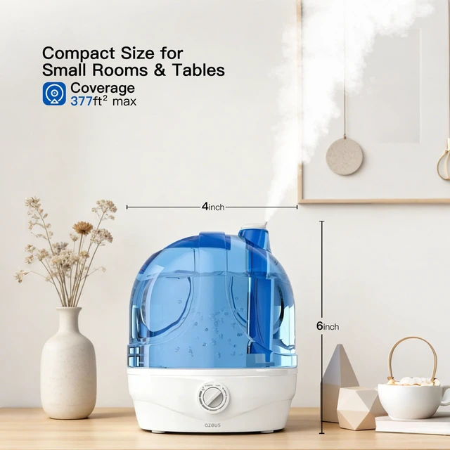 Alt view image 3 of 4 - 2.8L Ultrasonic Cool Mist Humidifier, Low Power Auto Shut-Off Bedroom | 2.8L tank, 30h runtime, 28dB quiet, 250ml/h output, 360° nozzle, auto shut-off, for bedroom plants office