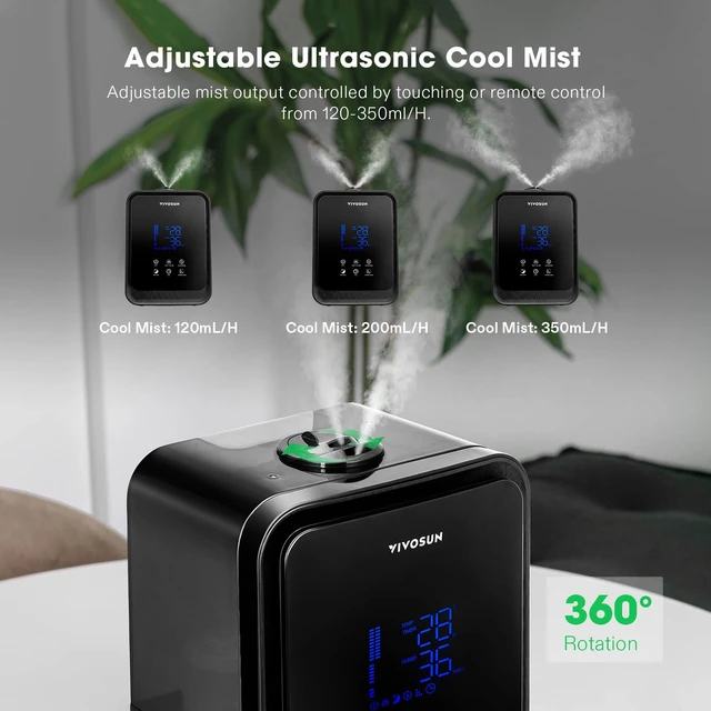 Alt view image 2 of 7 - 4.5L 2-in-1 Cool & Warm Mist Ultrasonic Humidifier with Essential Oil Box & Remote Control for Bedrooms, Offices, Plants, Babies, Dryness, and Skincare