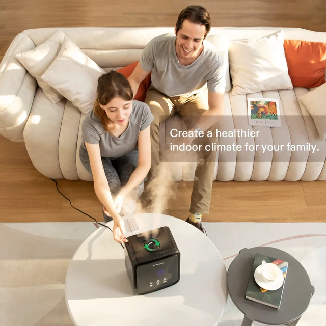 Alt view image 7 of 7 - 4.5L 2-in-1 Cool & Warm Mist Ultrasonic Humidifier with Essential Oil Box & Remote Control for Bedrooms, Offices, Plants, Babies, Dryness, and Skincare